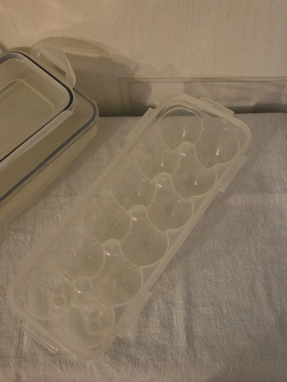 Locknlock Clear Plastic Egg Tray with Blue Rim - Set of 2
